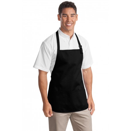 A510 Port Authority A510 Medium-Length Apron with Pouch Pockets BLACK