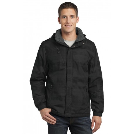 J320 Port Authority J320 Brushstroke Print Insulated Jacket BLACK