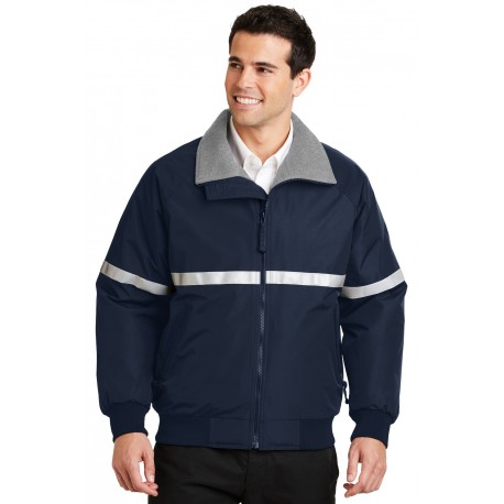 J754R Port Authority J754R Challenger Jacket with Reflective Taping True Navy/Grey Heather/Reflective