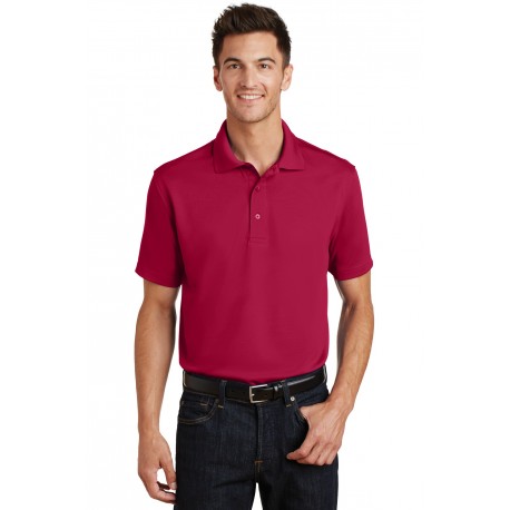 K497 Port Authority K497 Poly-Charcoal Blend Pique Polo RED
