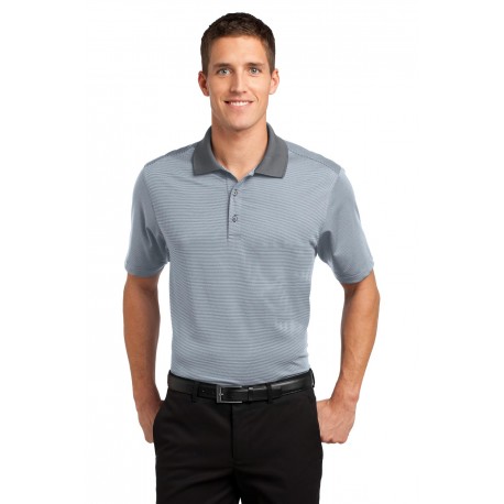 K558 Port Authority K558 Fine Stripe Performance Polo White/Shadow Grey