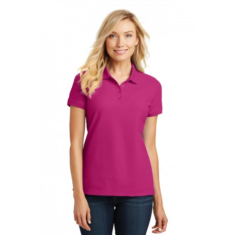 L100 Port Authority L100 Ladies Core Classic Pique Polo Pink Azalea