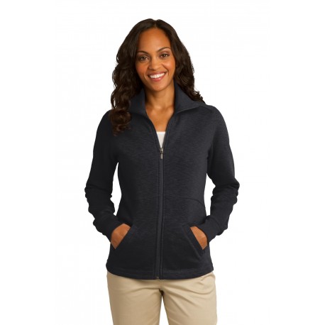 L293 Port Authority L293 Ladies Slub Fleece Full-Zip Jacket BLACK