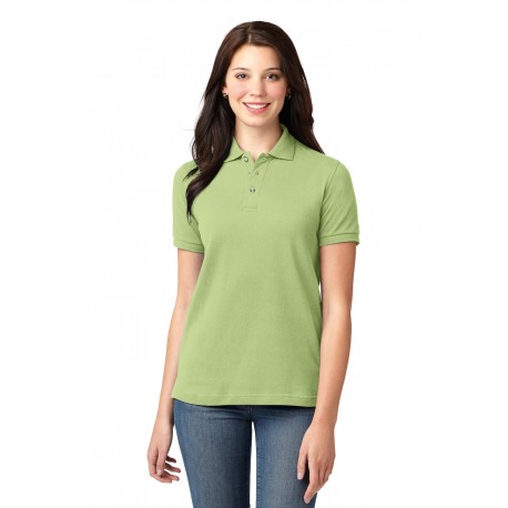 L420 Port Authority L420 Ladies Heavyweight Cotton Pique Polo PISTACHIO