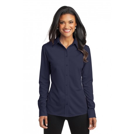 L570 Port Authority L570 Ladies Dimension Knit Dress Shirt DARK NAVY
