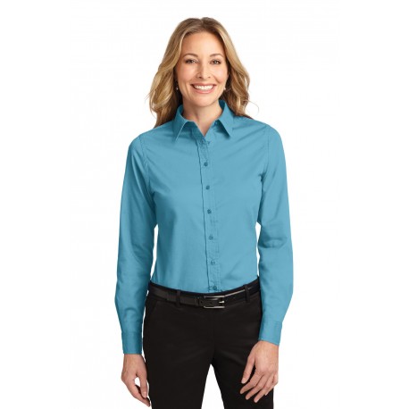 L608 Port Authority L608 Ladies Long Sleeve Easy Care Shirt MAUI BLUE