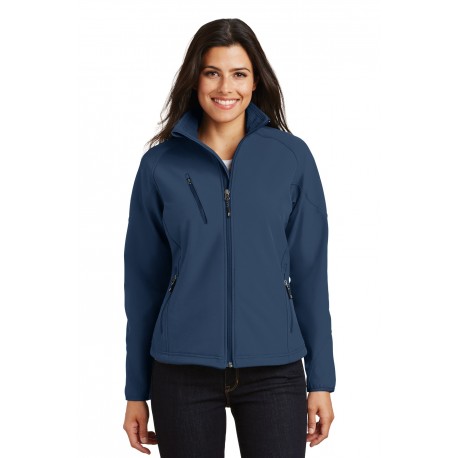 L705 Port Authority L705 Ladies Textured Soft Shell Jacket Insignia Blue