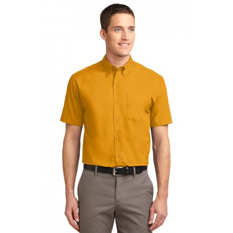S508 Port Authority S508 Short Sleeve Easy Care Shirt Athletic Gold/Light Stone