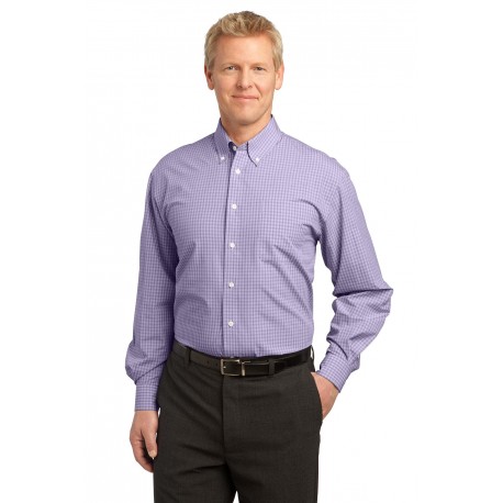 S639 Port Authority S639 Plaid Pattern Easy Care Shirt PURPLE