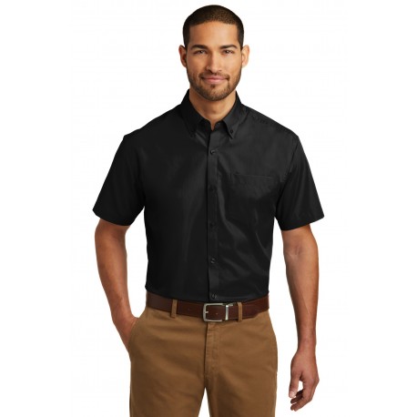 W101 Port Authority W101 Short Sleeve Carefree Poplin Shirt Deep Black