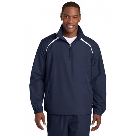 JST75 Sport-Tek JST75 1/2-Zip Wind Shirt True Navy/White