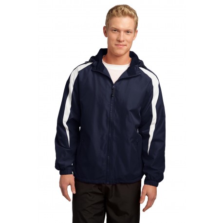 JST81 Sport-Tek JST81 Fleece-Lined Colorblock Jacket True Navy/White