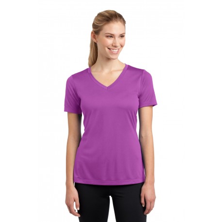 LST353 Sport-Tek LST353 Ladies PosiCharge Competitor V-Neck Tee Pink Orchid