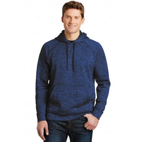 ST225 Sport-Tek ST225 PosiCharge Electric Heather Fleece Hooded Pullover Dark Royal- Black Electric