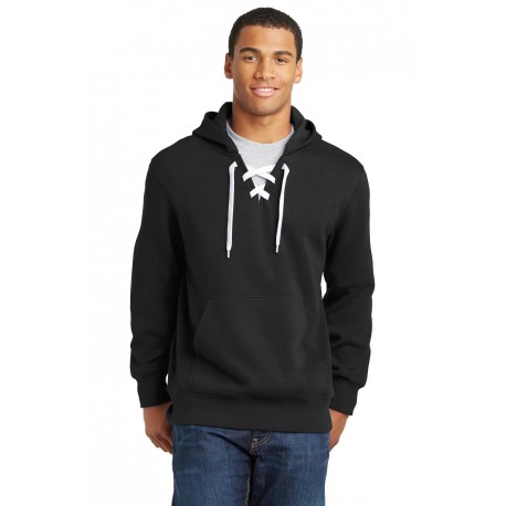 ST271 Sport-Tek ST271 Lace Up Pullover Hooded Sweatshirt BLACK