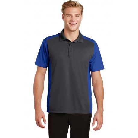 ST652 Sport-Tek ST652 Colorblock Micropique Sport-Wick Polo Iron Grey/True Royal