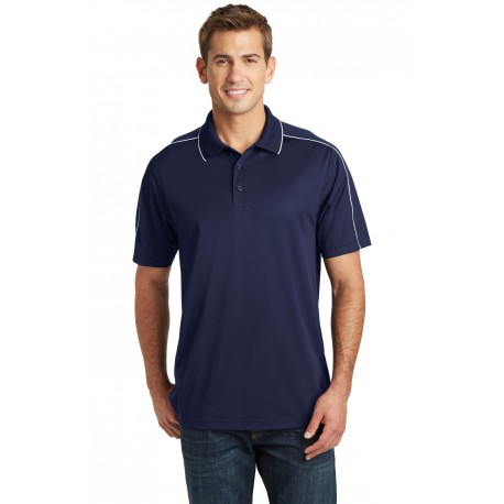 ST653 Sport-Tek ST653 Micropique Sport-Wick Piped Polo True Navy/White