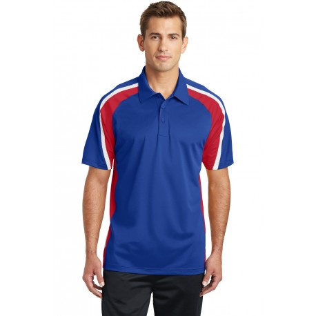 ST654 Sport-Tek ST654 Tricolor Micropique Sport-Wick Polo True Royal/True Red/White