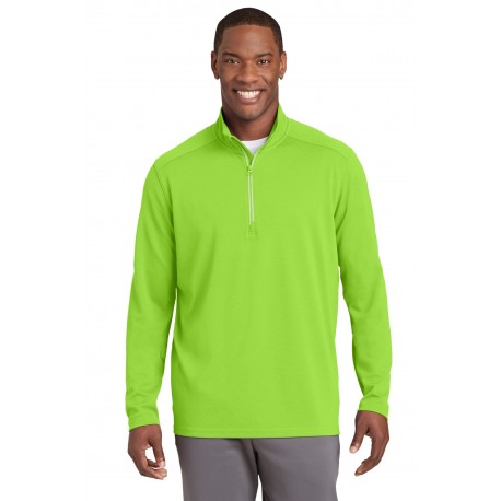 ST860 Sport-Tek ST860 Sport-Wick Textured 1/4-Zip Pullover Lime Shock