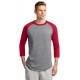 T200 Sport-Tek Heather Grey/Red