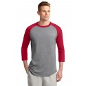 T200 Sport-Tek Heather Grey/Red