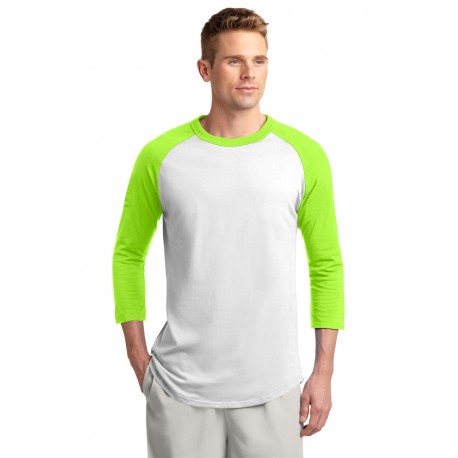 T200 Sport-Tek T200 Colorblock Raglan Jersey White/Lime Shock