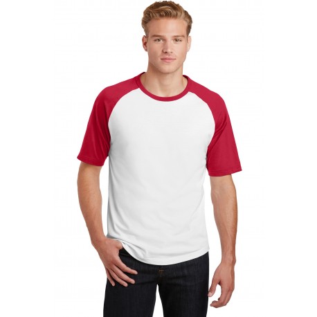 T201 Sport-Tek T201 Short Sleeve Colorblock Raglan Jersey WHITE/RED