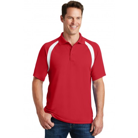 T476 Sport-Tek T476 Dry Zone Colorblock Raglan Polo True Red/White