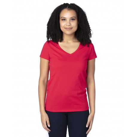 200RV Threadfast Apparel 200RV Ladies' Ultimate V-Neck T-Shirt RED