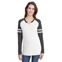 LAT 3534 Ladies' Gameday Mash-Up Long Sleeve Fine Jersey T-Shirt