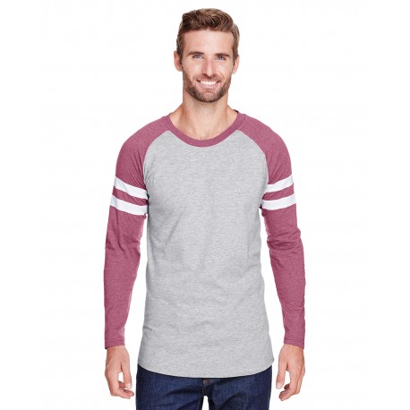 6934 LAT 6934 Men's Gameday Mash-Up Long Sleeve Fine Jersey T-Shirt VN HTH/ VN RD/ W