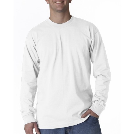 BA2955 Bayside BA2955 Adult 6.1 Oz., Cotton Long Sleeve T-Shirt WHITE